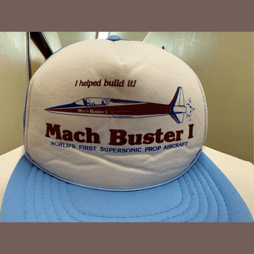 Mach Buster I Trucker Hat | Light Blue | Vintage 80s Snapback - Picture 2 of 3